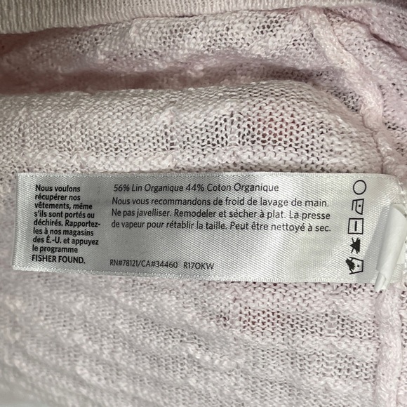 Eileen Fisher Women's Light Pink Organic Linen Cotton Blend Sweater Size Large - Picture 4 of 5
